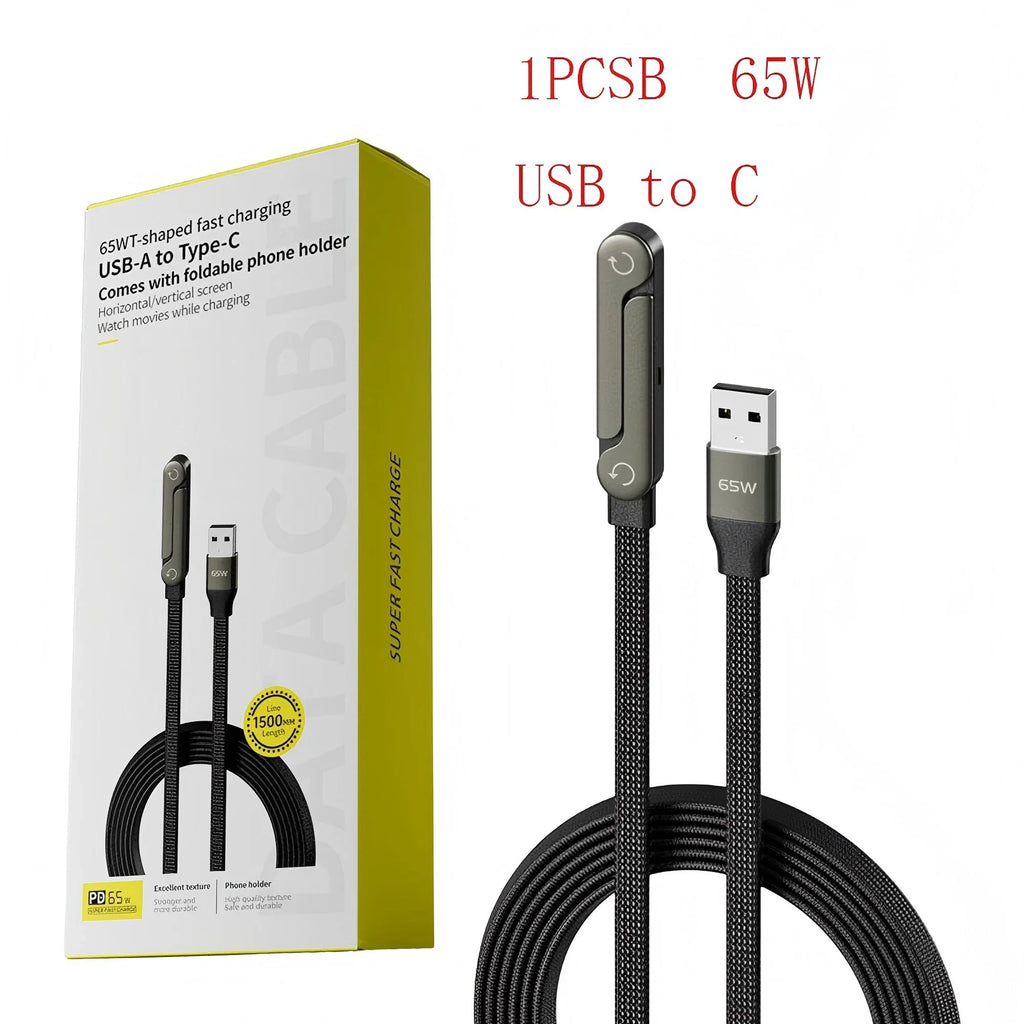 Câble 2-en-1 Recharge Rapide & Support Téléphone